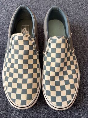 Vans Checkerboard Slip-On in Cream and Gray